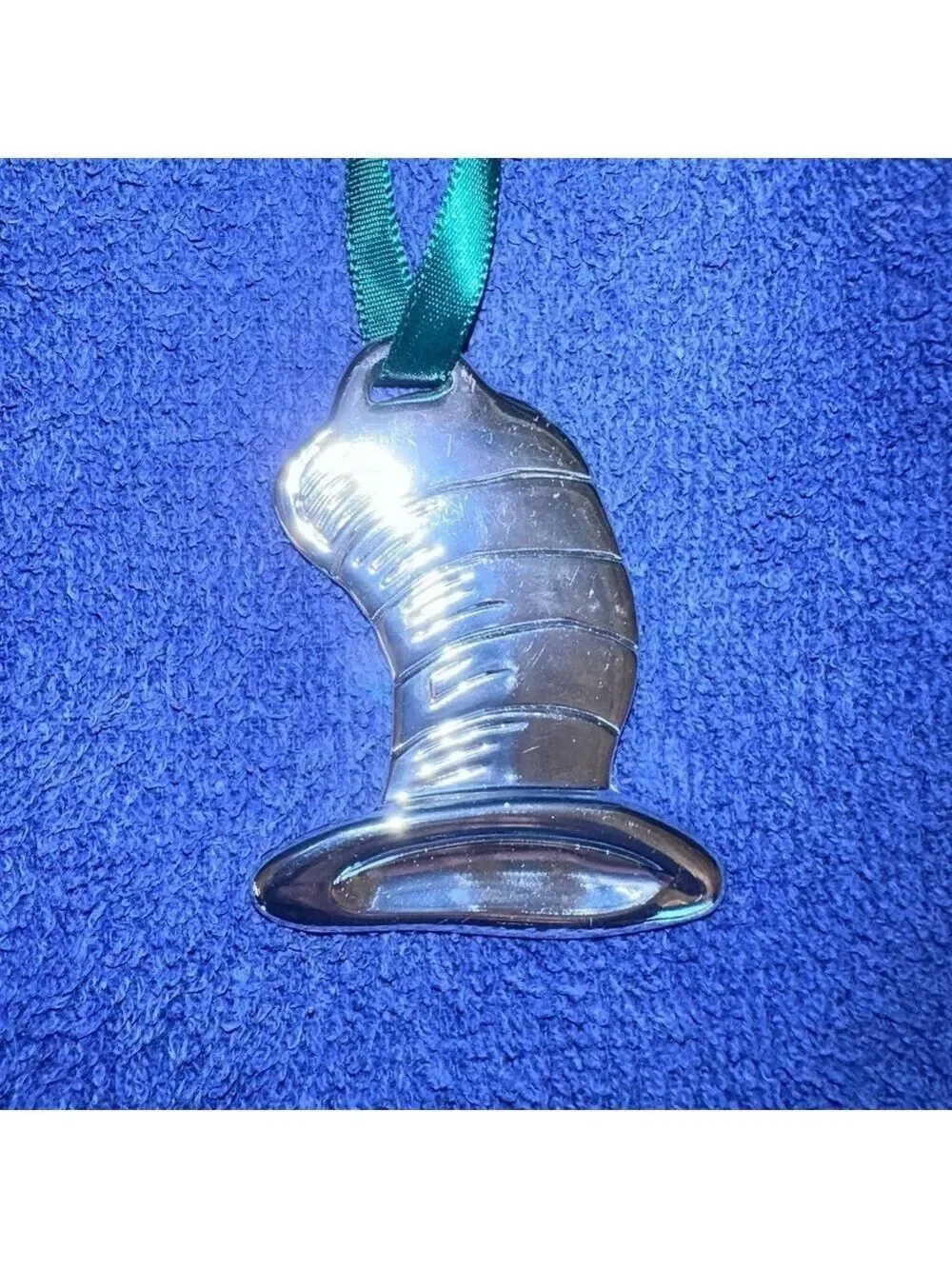 NEW Vintage Cat In The Hat Christmas Tree Ornament Dr Seuss Silver Plated Set